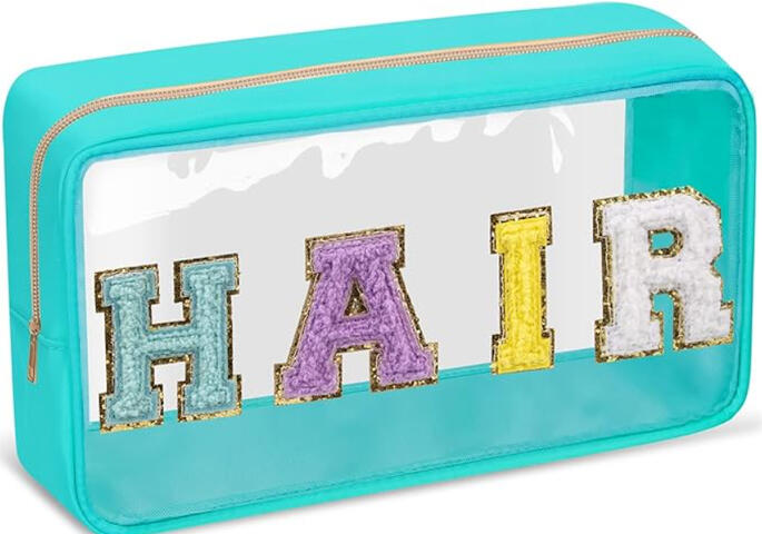 labeled hair accessories bag for organized travel